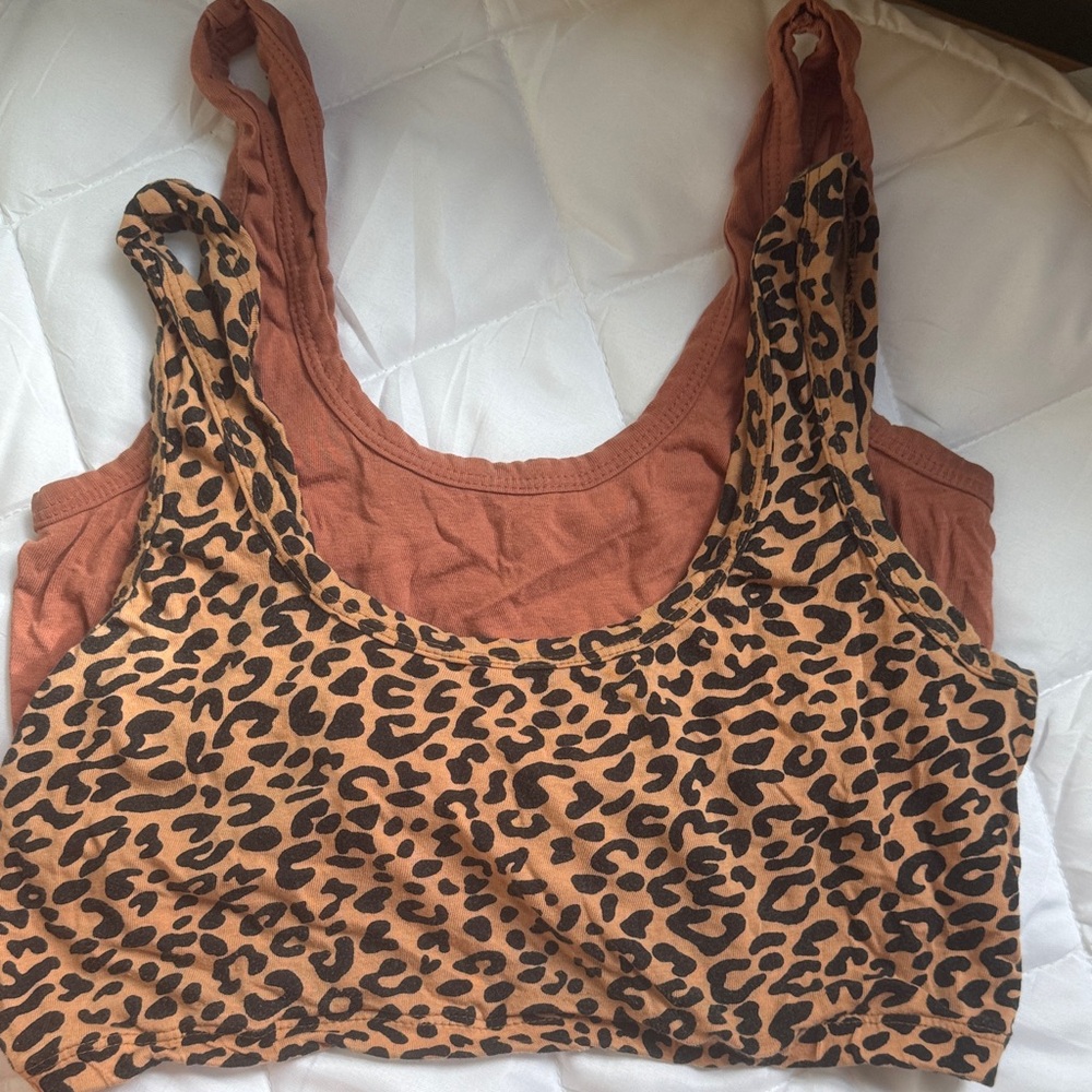 ARQ Leopard Print and Solid Brown Bra